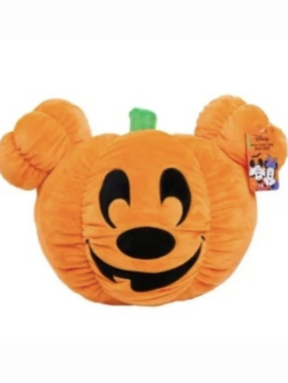 Disney Orange Pumpkin Mickey Plush Pillow - Halloween Decor - NEW
